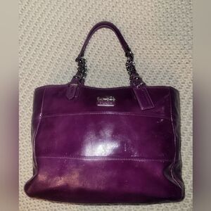 Coach Tribeca Patent Leather Tote Berry